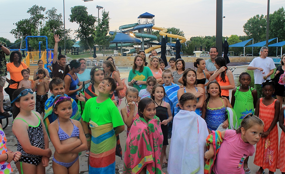 Orthodontic patients at pool party event
