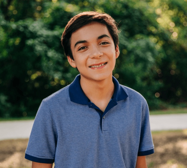 Teen boy with braces