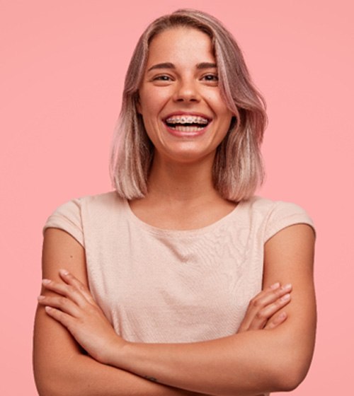 teen girl with braces 